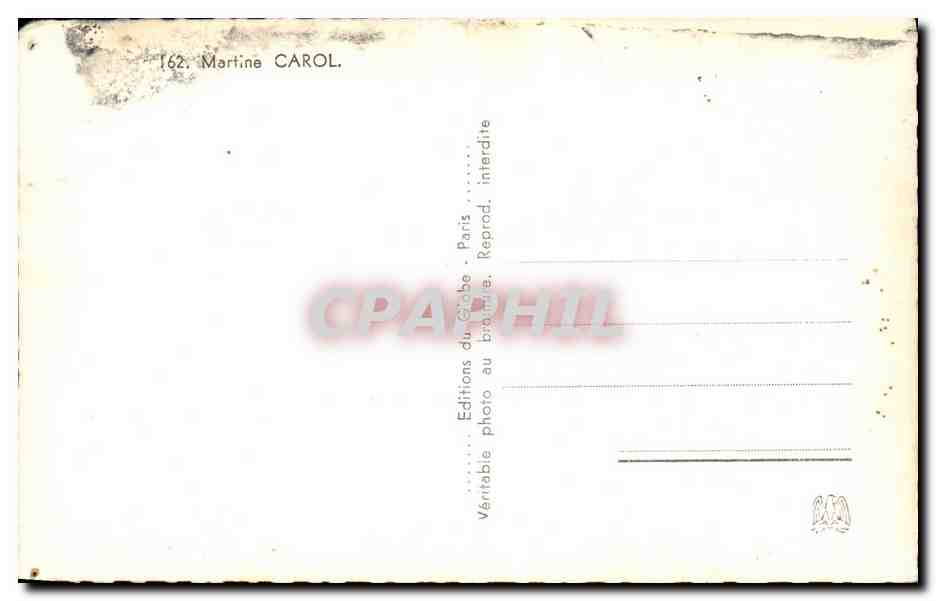 CPSM Acteur Actrice Cinema Martine Carol — Rückseite