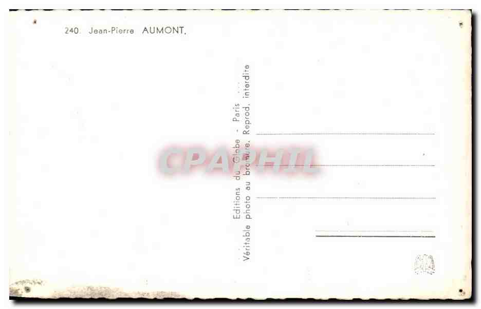 CPSM Acteur Cinema Jean Pierre Aumont — Rückseite