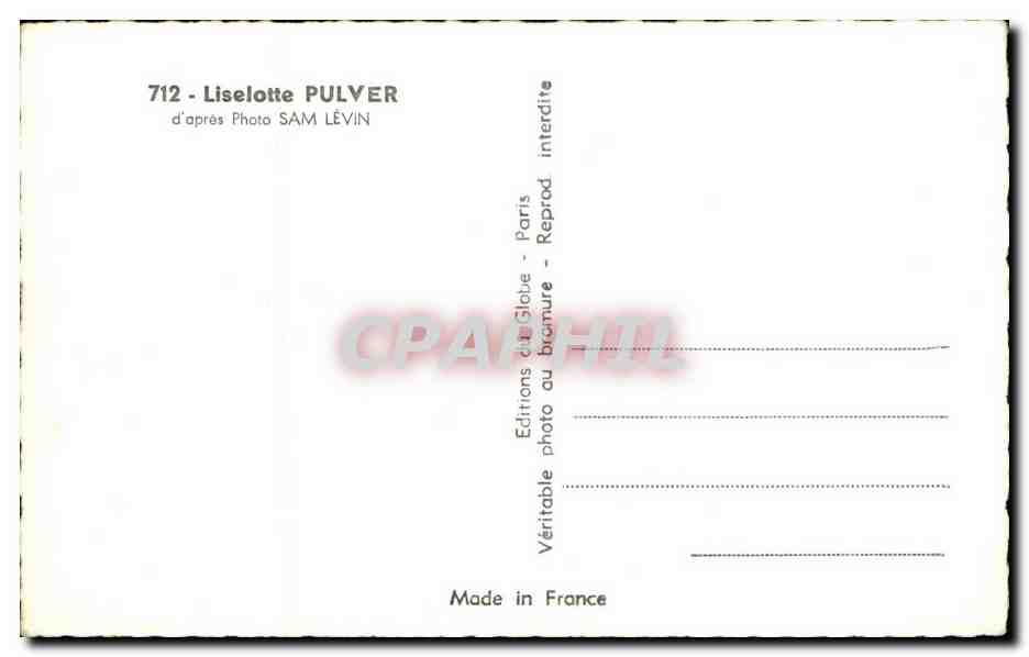 CPSM Acteur Actrice Cinema Liselotte Pulver Sam Levin — Back