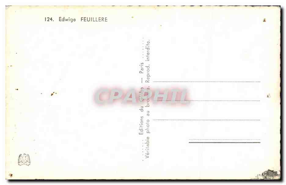 CPSM Acteur Actrice Cinema Edwige Feuillere Cigarette — Rückseite