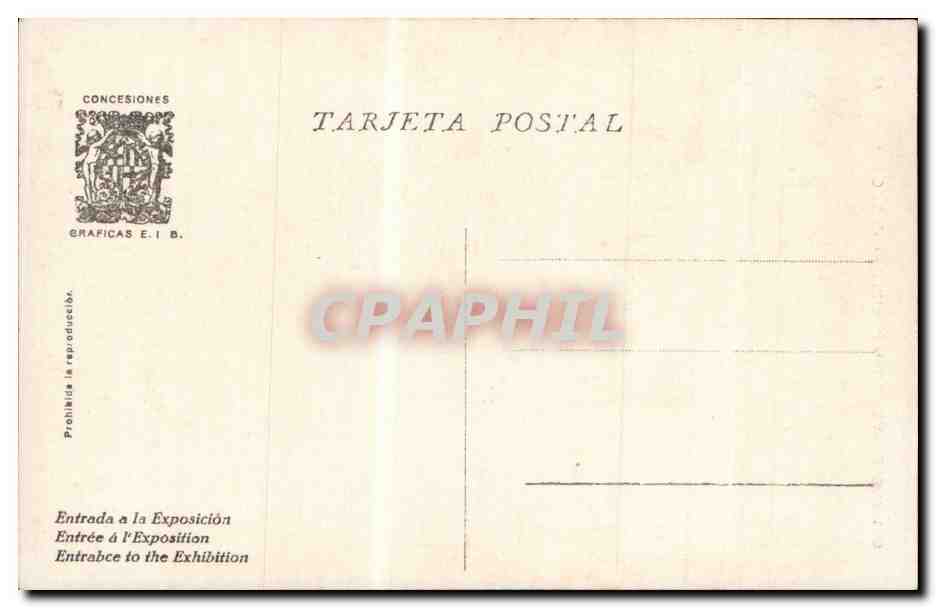CPA Espagne Espana Spain Exposicion International de Barcelona 1929 — Rückseite