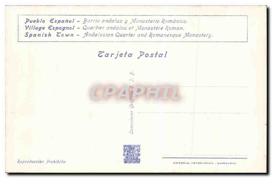 CPA Espagne Espana Spain Exposicion International de Barcelona 1929 — Rückseite