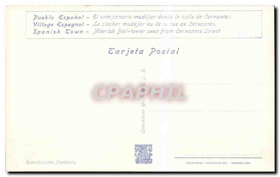 CPA Espagne Spain Espana Exposicion Internacional de Barcelona 1929 — Rückseite