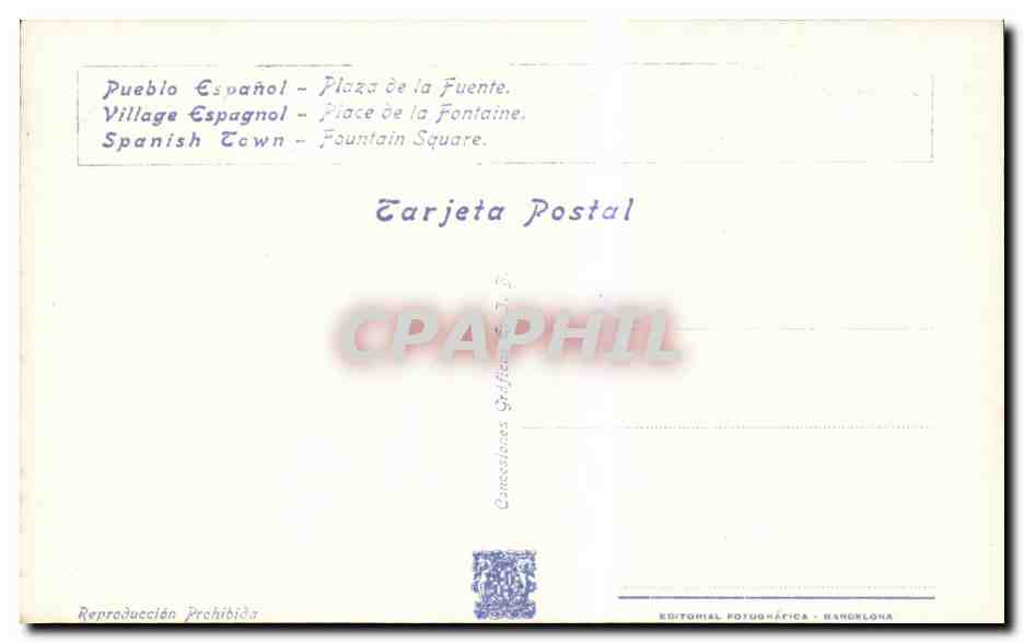 CPA Espagne Spain Espana Exposicion Internacional de Barcelona 1929 — Rückseite