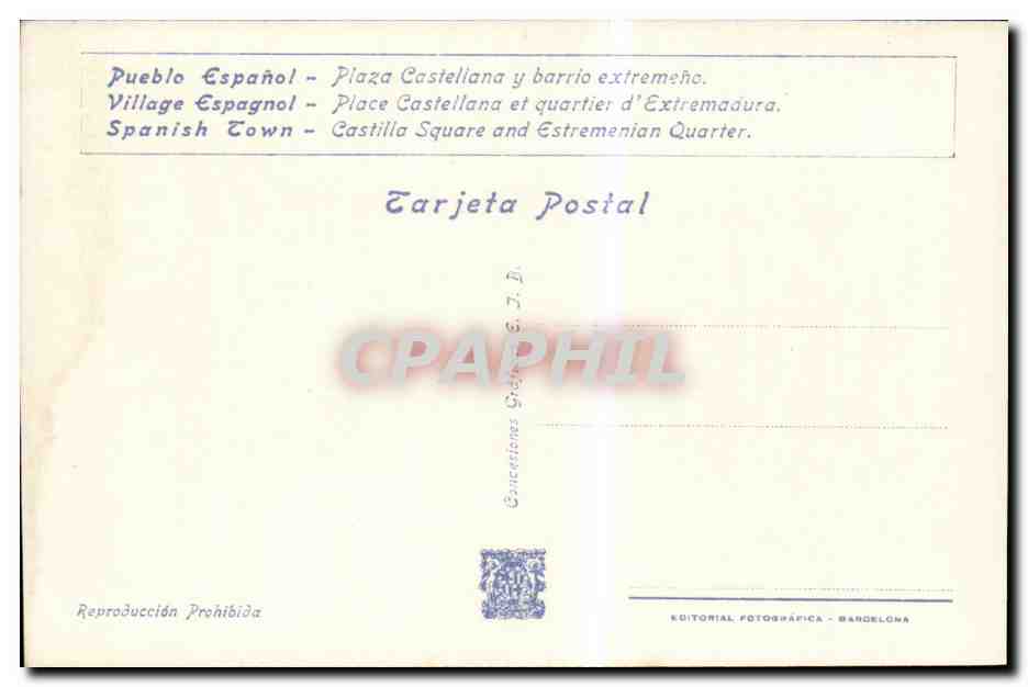 CPA Espagne Spain Espana Exposicion Internacional de Barcelona 1929 — Rückseite