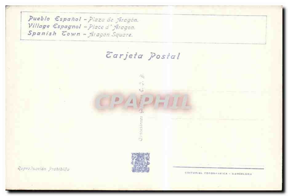 CPA Espagne Spain Espana Exposicion Internacional de Barcelona 1929 — Rückseite