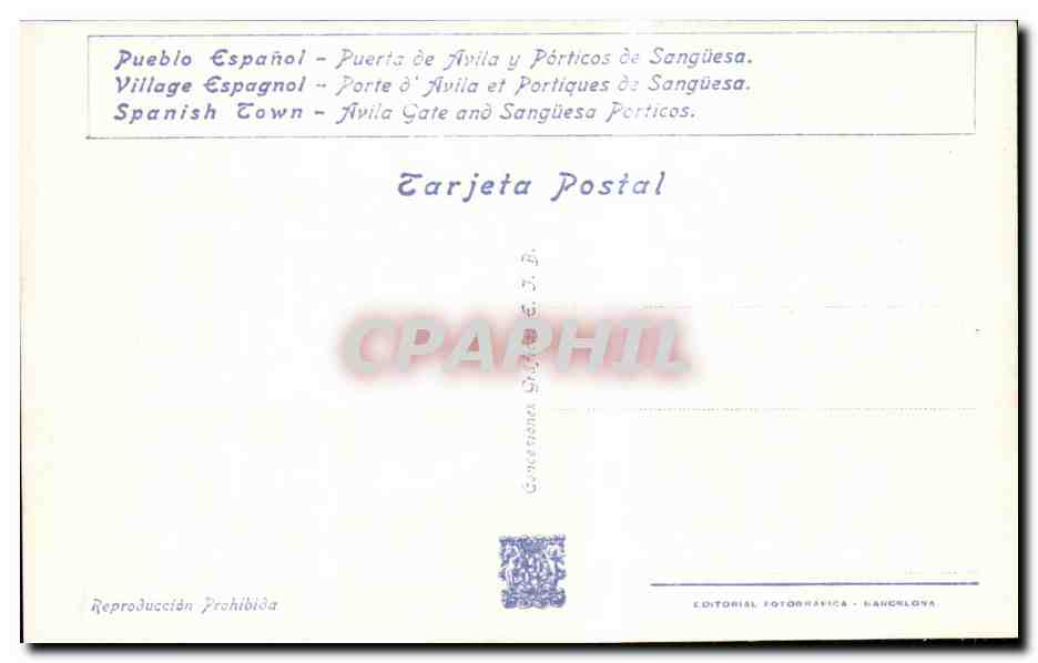 CPA Espagne Spain Espana Exposicion Internacional de Barcelona 1929 — Rückseite