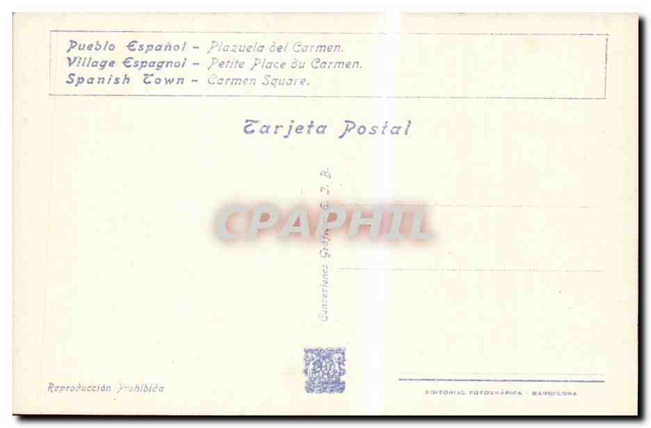 CPA Espagne Spain Espana Exposicion Internacional de Barcelona 1929 — Rückseite