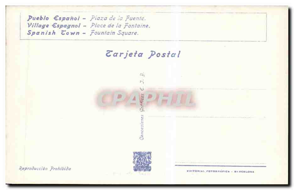 CPA Espagne Spain Espana Exposicion Internacional de Barcelona 1929 — Rückseite
