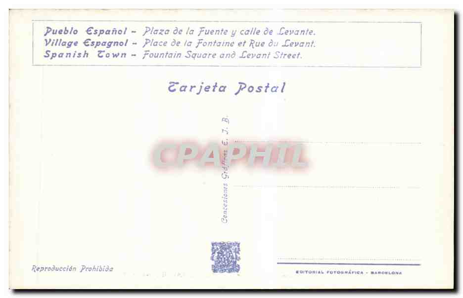 CPA Espagne Spain Espana Exposicion Internacional de Barcelona 1929 — Rückseite