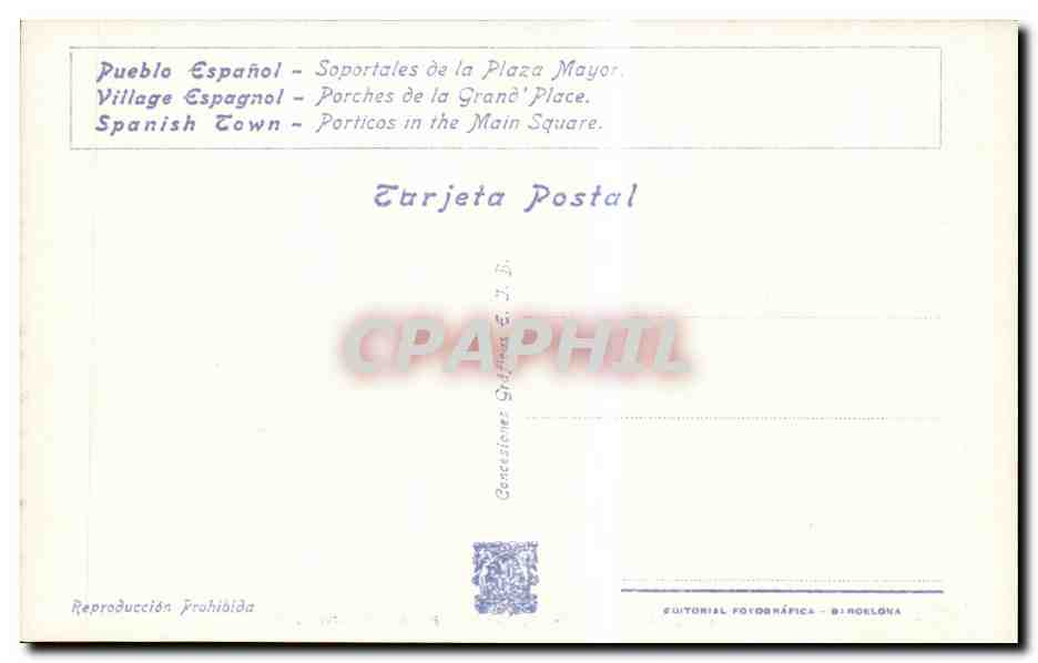 CPA Espagne Spain Espana Exposicion Internacional de Barcelona 1929 — Rückseite