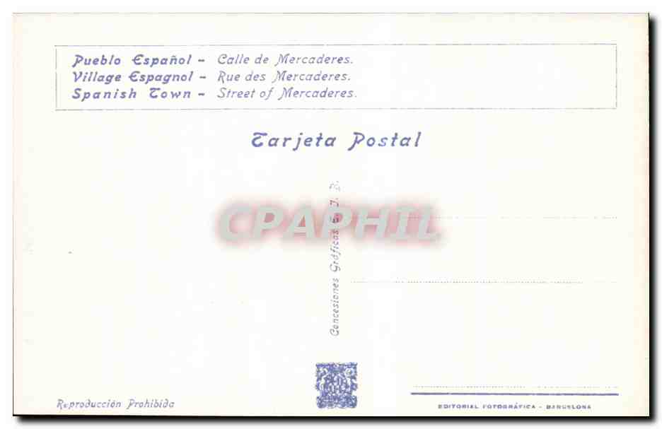 CPA Espagne Spain Espana Exposicion Internacional de Barcelona 1929 — Rückseite