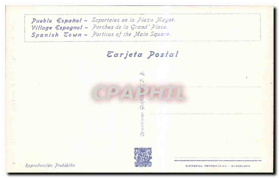 CPA Espagne Spain Espana Exposicion Internacional de Barcelona 1929 — Rückseite