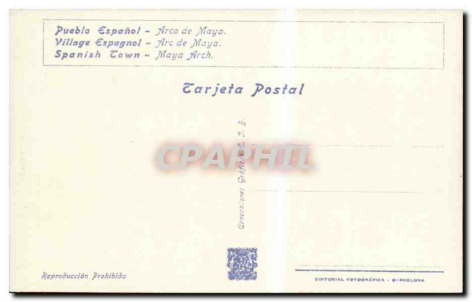 CPA Espagne Spain Espana Exposicion Internacional de Barcelona 1929 — Rückseite