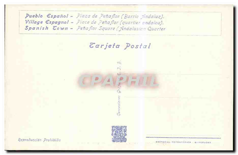 CPA Espagne Spain Espana Exposicion Internacional de Barcelona 1929 Los Corales — Rückseite