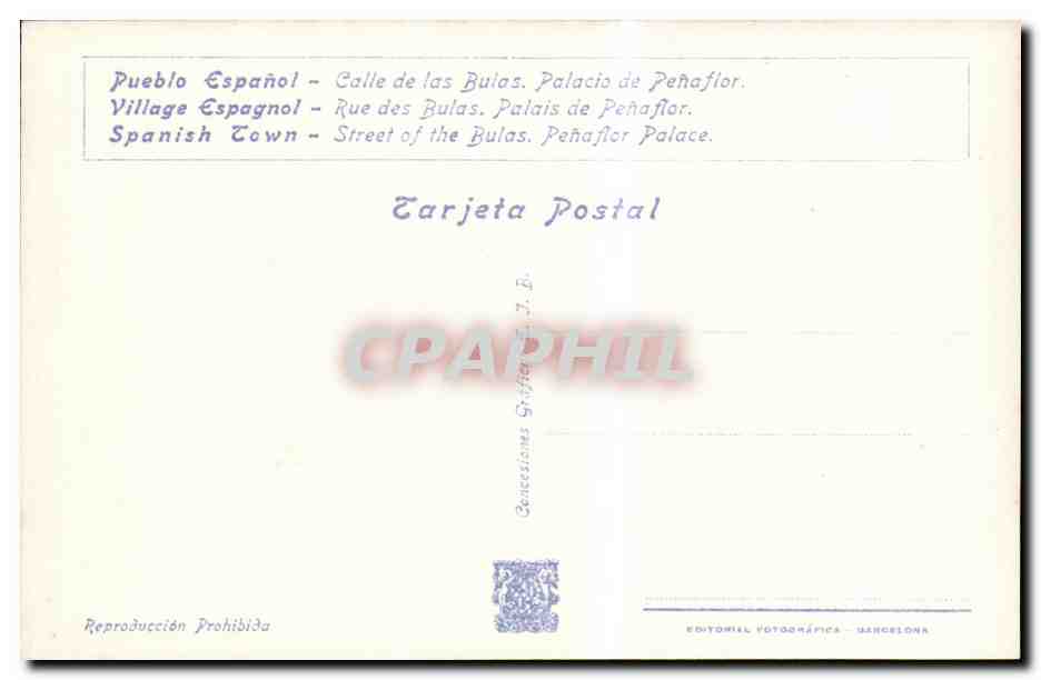 CPA Espagne Spain Espana Exposicion Internacional de Barcelona 1929  — Rückseite