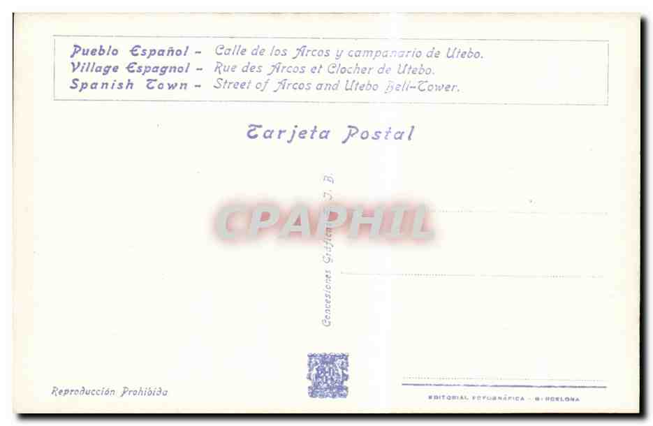 CPA Espagne Spain Espana Exposicion Internacional de Barcelona 1929 — Rückseite