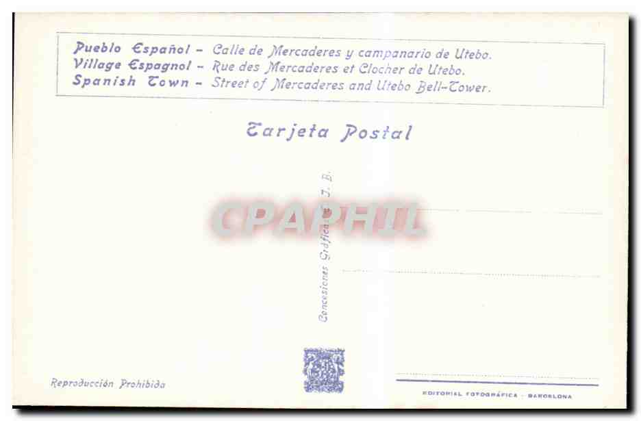 CPA Espagne Spain Espana Exposicion Internacional de Barcelona 1929 — Rückseite