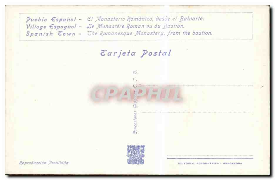 CPA Espagne Spain Espana Exposicion Internacional de Barcelona 1929 — Rückseite