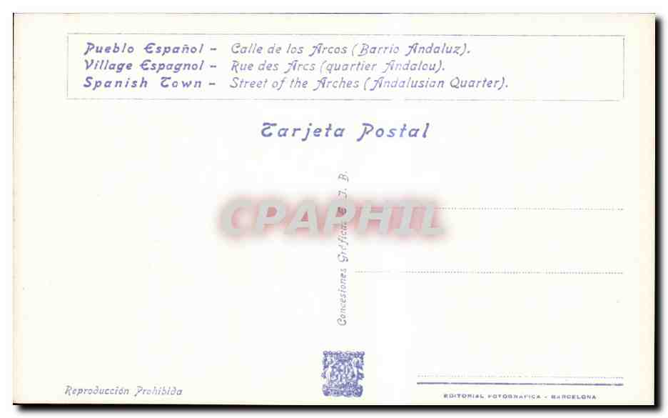 CPA Espagne Spain Espana Exposicion Internacional de Barcelona 1929 — Rückseite