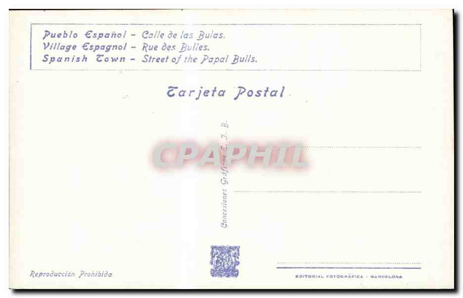 CPA Espagne Spain Espana Exposicion Internacional de Barcelona 1929 — Rückseite