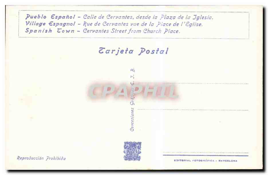 CPA Espagne Spain Espana Exposicion Internacional de Barcelona 1929 — Rückseite
