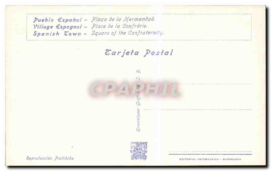 CPA Espagne Spain Espana Exposicion Internacional de Barcelona 1929  — Rückseite