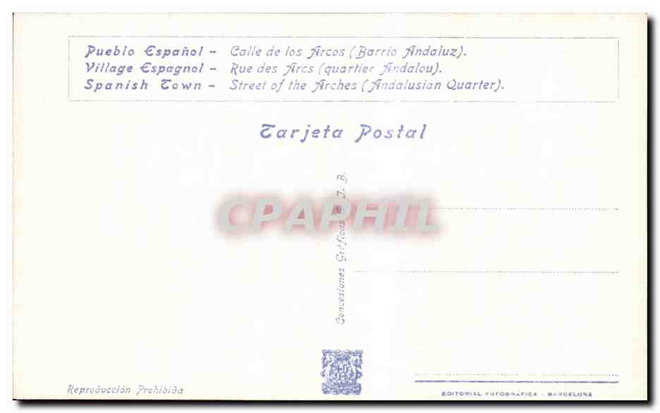 CPA Espagne Spain Espana Exposicion Internacional de Barcelona 1929  — Rückseite