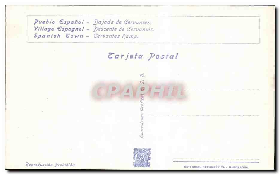 CPA Espagne Spain Espana Exposicion Internacional de Barcelona 1929  — Rückseite