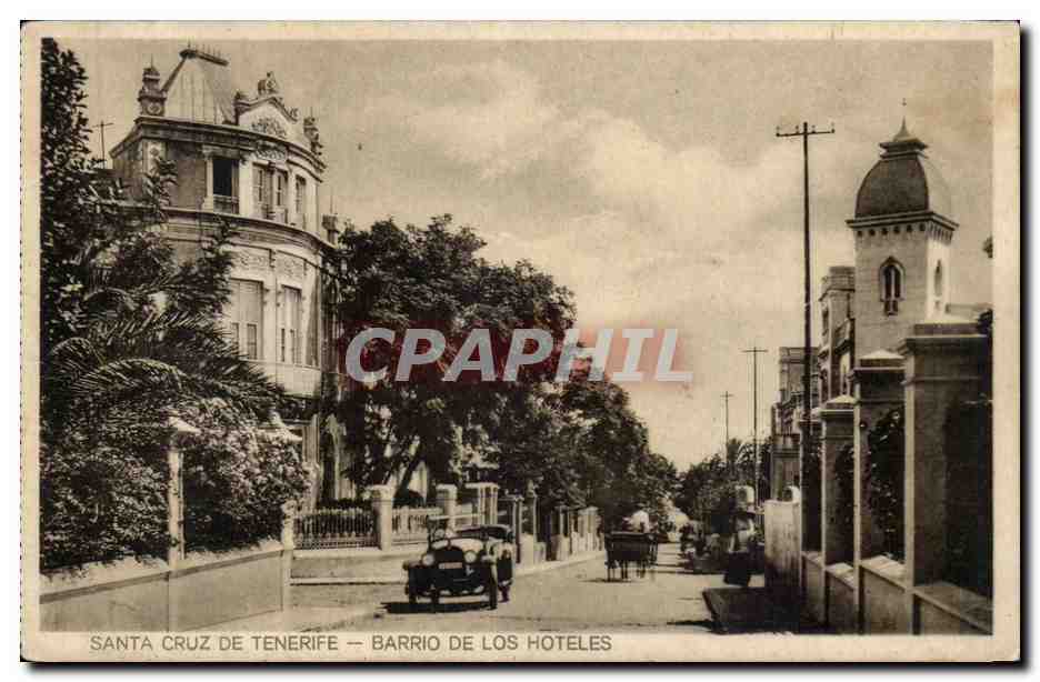 CPA Espagne Spain Espana Santa Cruze de Tenerife Barrio de Los Hoteles