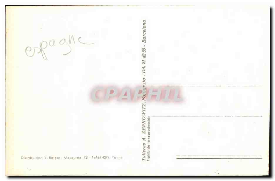 CPSM Espagne Spain Espana Mallorca Traaje Tipico Mallorquin Folklore Costume — Rückseite
