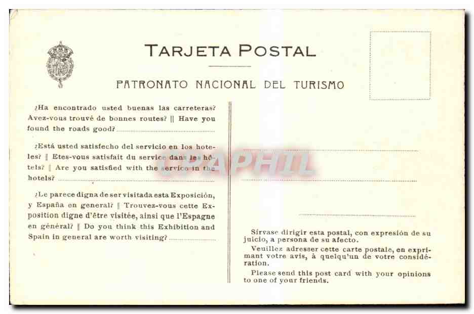 CPA Espagne Spain Espana Exposicion Internacional de Barcelona Vista de conjunto — Rückseite