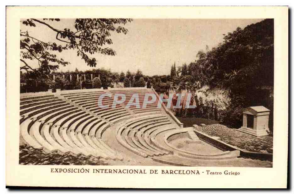 CPA Espagne Spain Espana Exposicion Internacional de Barcelona Teatro Griego