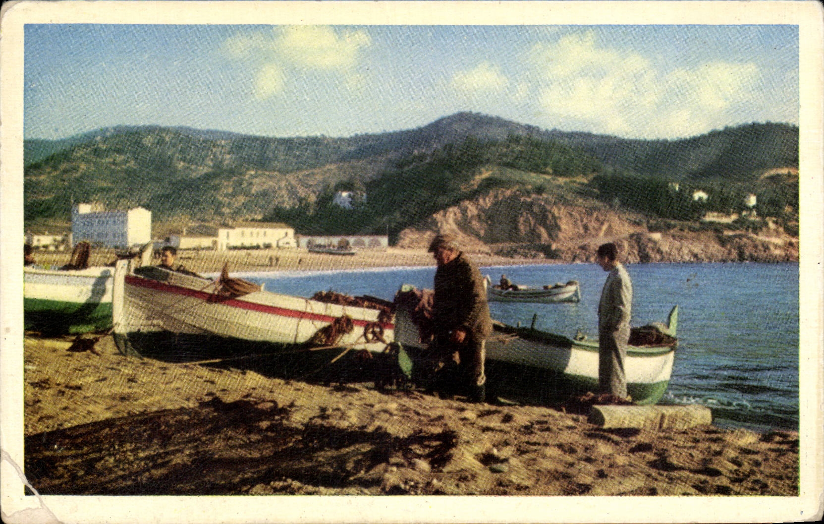 CPA Espagne Spain Espana Tossa Costa Brava Barcas en la playe