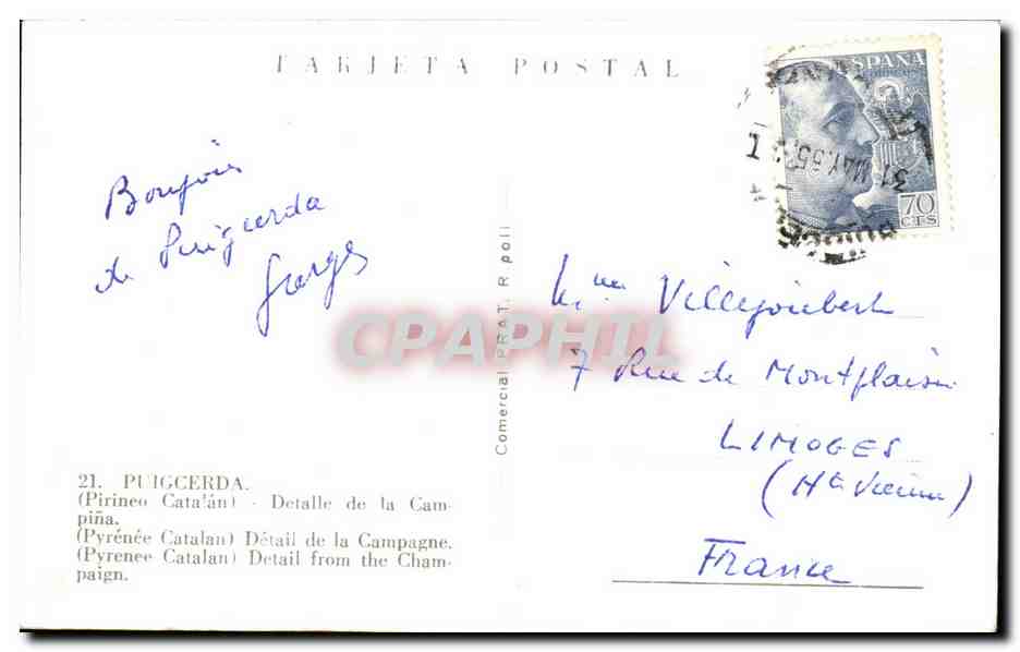 Puligcerda — Détail de la Campagne — Comercial R. Poli — Verso