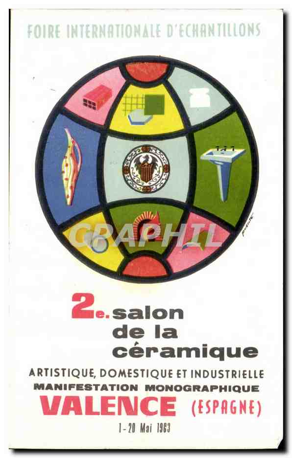 CPSM Espagne Spain Espana Foire internationale d'echantillons 2eme salon de la ceramique Valence 1963