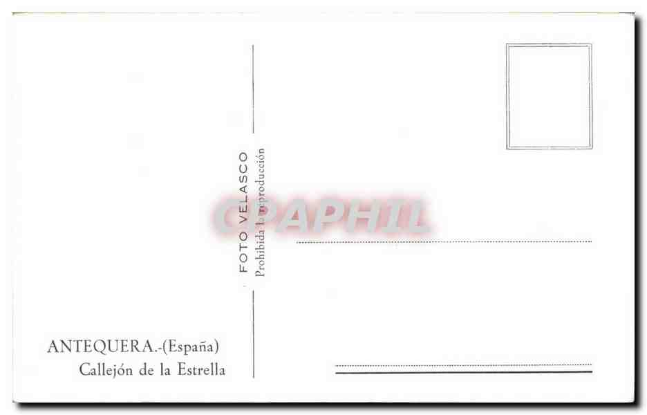 CPSM Espagne Spain Espana Antequera Callejon de la Estrella — Back