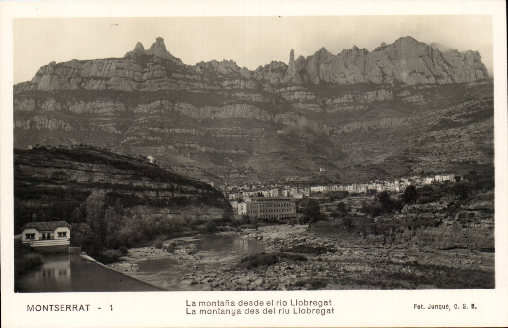 CPSM Espagne Spain Espana Montserrat La montana desde el rio Liobregat