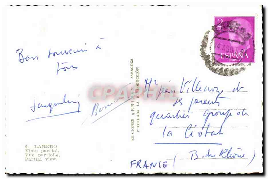 CPA Espagne Spain Espana Laredo Vista parcial — Back