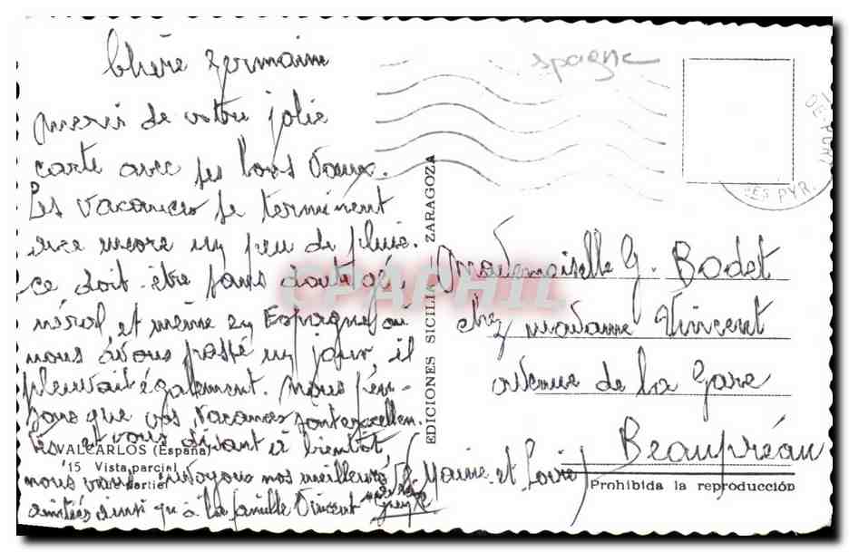 CPA Espagne Spain Espana Walcarlos Vista parcial — Rückseite