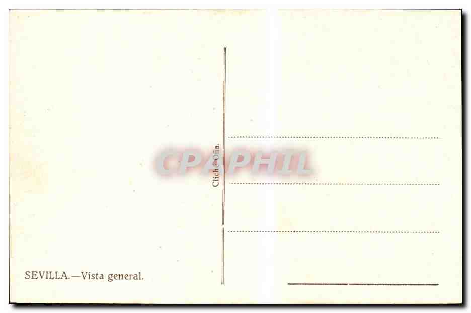 CPA Espagne Spain Espana Sevilla Vista general — Rückseite