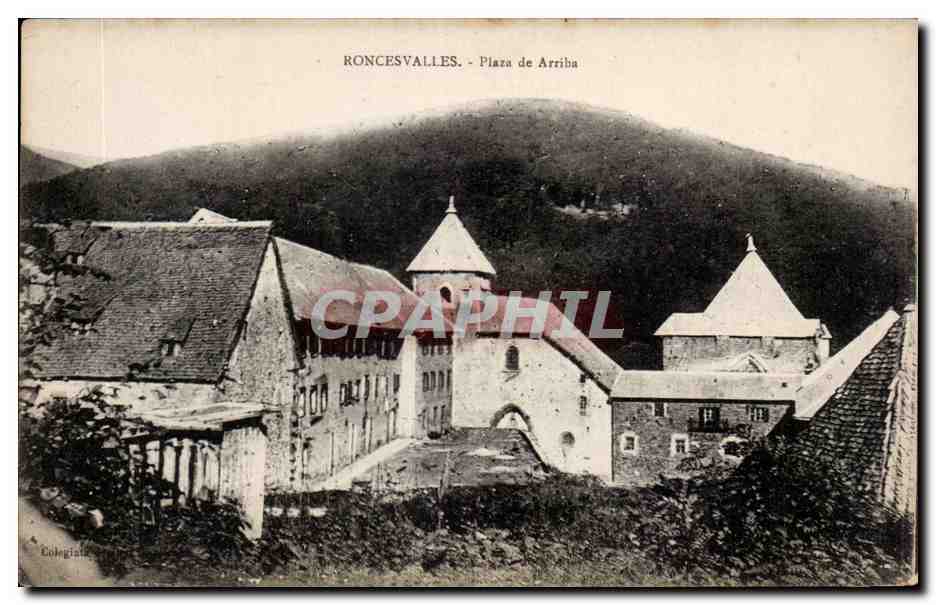 CPA Espagne Espana Spain Roncesvalles Plaza de Arriba