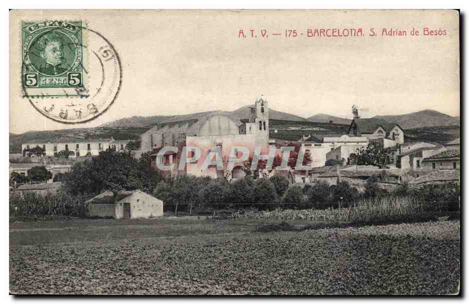 CPA Espagne Spain Espana Barcelona S Adrian de Besos