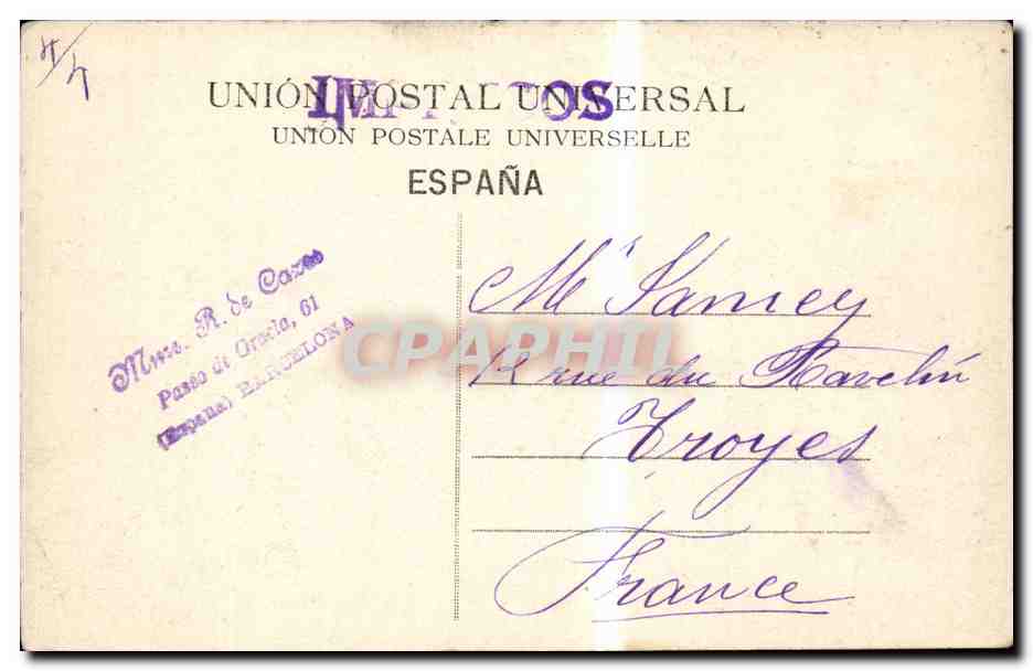 CPA Espagne Spain Espana Barcelona S Adrian de Besos — Verso