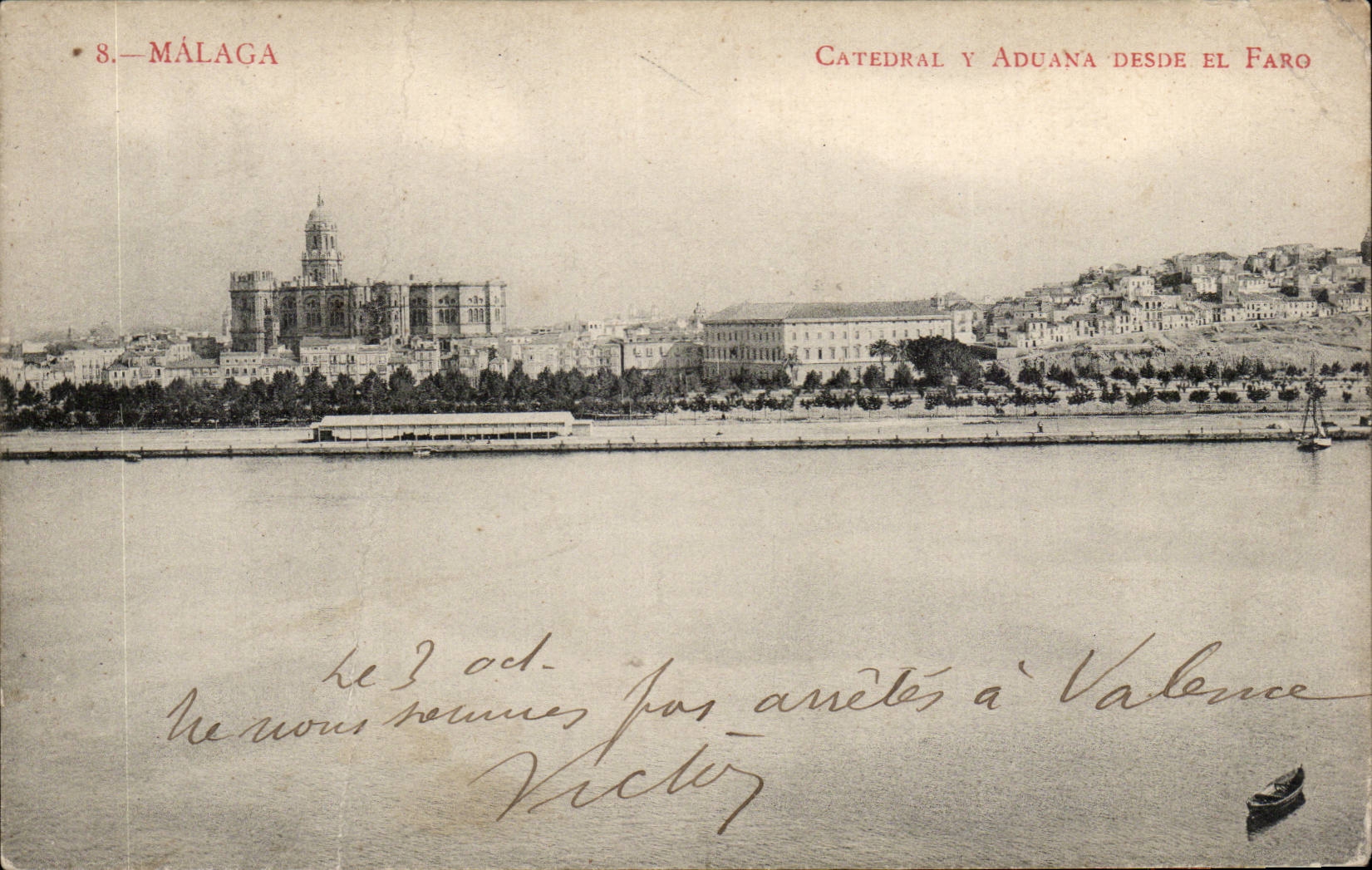 CPA Espagne Spain Espana Malaga Catedral y Aduana Desde el Faro