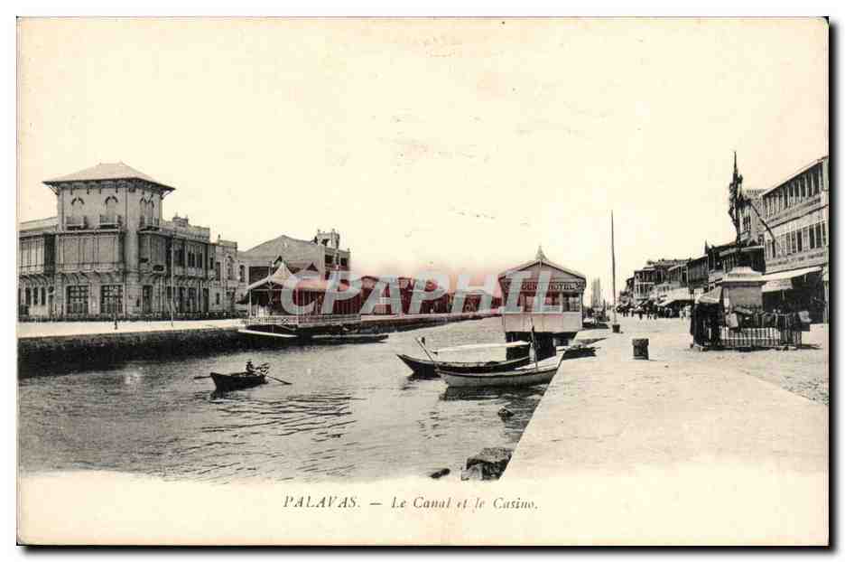 CPA Palavas Le canal et le casino