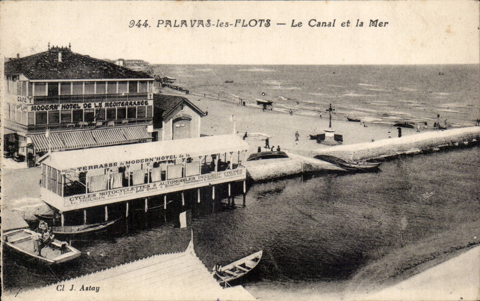 CPA Palavas les flots Le canal et la mer