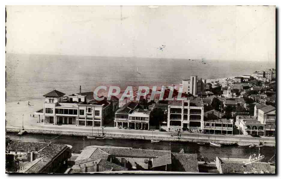 Palavas-les-Flots — Ensemble de la Rive droite au 1er plan à gauche le Casino, l'Hôtel Beau Rivage — F. Lito. Narbo