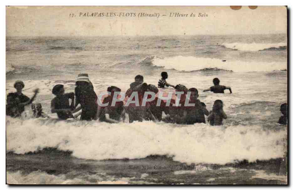 CPA Palavas les flots L'heure du bain