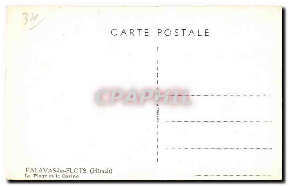 Palavas-les-Flots — La Plage et le Casino — Éditeur Cim — Rückseite